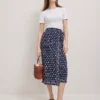 Petite Weekend Collection Petaled Sarong Skirt Blue -Anntaylor Shop 857386 520213