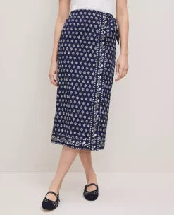 Petite Weekend Collection Petaled Sarong Skirt Blue 7 Petite Weekend Collection Petaled Sarong Skirt Blue -Anntaylor Shop 857386 520213 ALT1