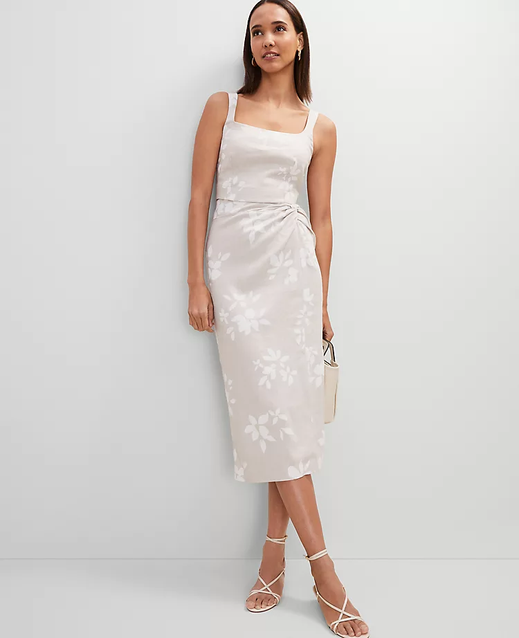 Petite Knotted Linen BlendPencil Skirt White 4 Petite Knotted Linen BlendPencil Skirt White - Image 2