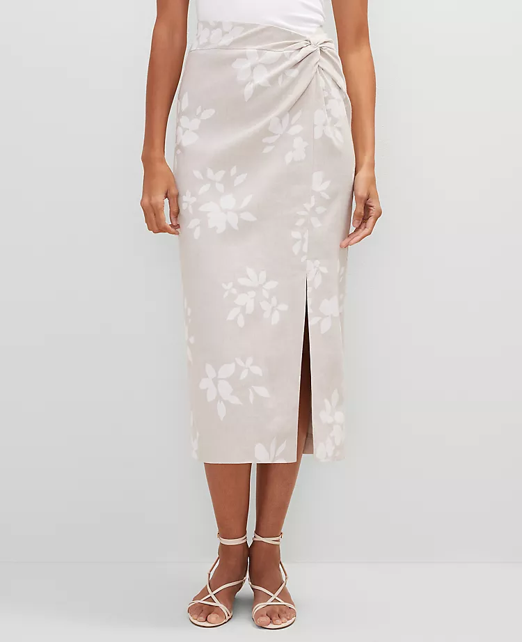 Petite Knotted Linen BlendPencil Skirt White 5 Petite Knotted Linen BlendPencil Skirt White - Image 3