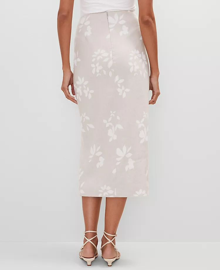 Petite Knotted Linen BlendPencil Skirt White 6 Petite Knotted Linen BlendPencil Skirt White - Image 4