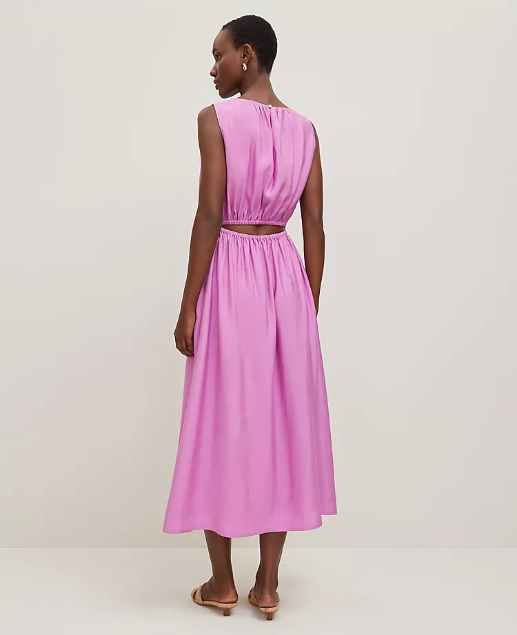 Petite Cutout Back Midi Dress Orchid Glow 4 Petite Cutout Back Midi Dress Orchid Glow - Image 2