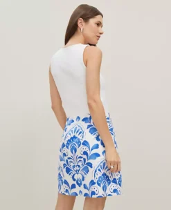 Petite Tiled A-Line Skirt Power Blue 6 Petite Tiled A-Line Skirt Power Blue -Anntaylor Shop 857407 520291 ALT1