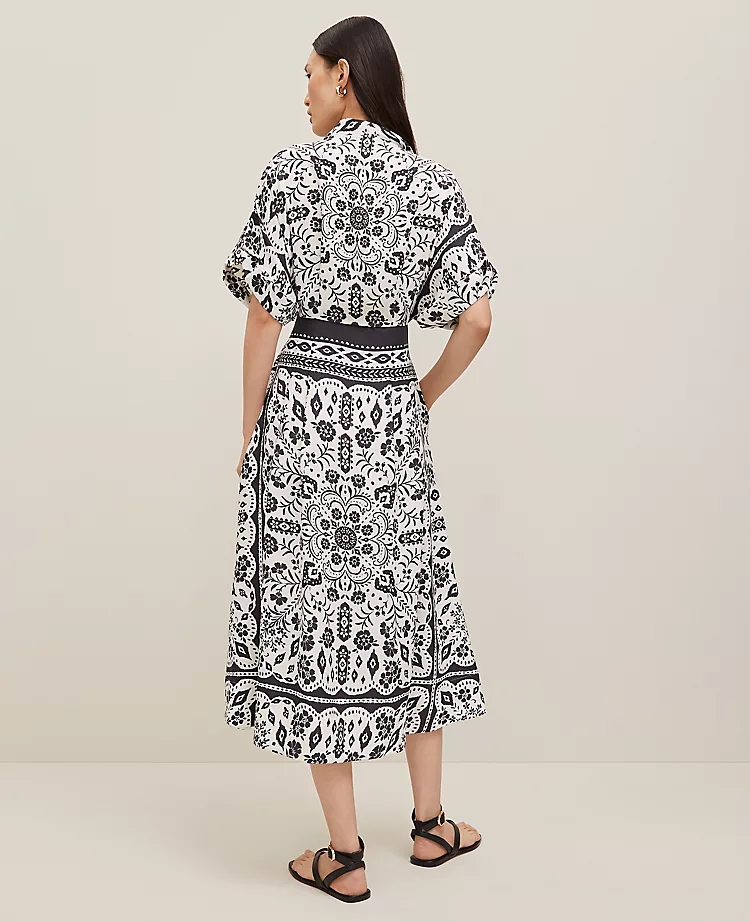 Petite Tiled Satin Button Dress Black 4 Petite Tiled Satin Button Dress Black - Image 2