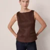 Faux Suede Shell Dark Brown -Anntaylor Shop 857476 7371