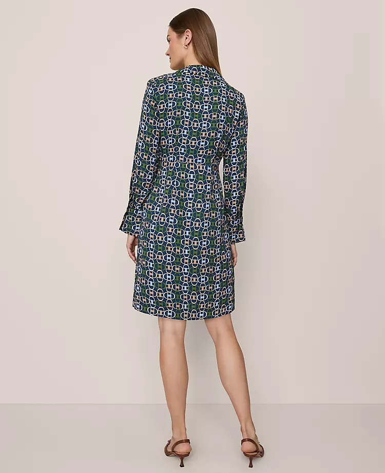 Chain Link Collared Wrap Shirtdress Moonlit Backdrop B 4 Chain Link Collared Wrap Shirtdress Moonlit Backdrop B - Image 2