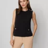 Ponte Patch Pocket Top Black -Anntaylor Shop 857503 2222