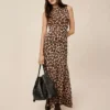 Animal Print Mock Neck Sweater Dress Almond Croissant -Anntaylor Shop 857513 522787 MKTG1