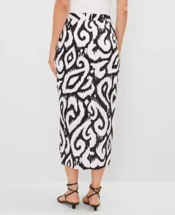 Petite Ikat Sarong Pencil Skirt Black -Anntaylor Shop 857566 520347 ALT2