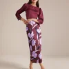 Floral Satin Bias Slip Skirt B Windsor Wine -Anntaylor Shop 857568 522831 MKTG1