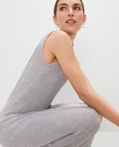 Petite Scoop Neck LurexDress Silver Metallic 13 Petite Scoop Neck LurexDress Silver Metallic -Anntaylor Shop 857592 6055 ALT4