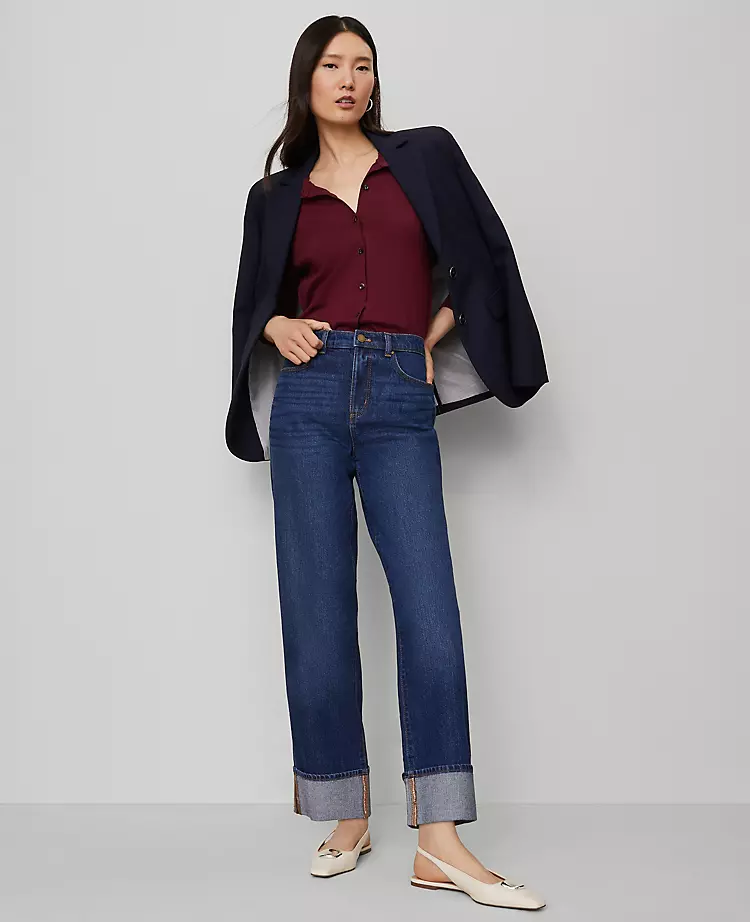 The Petite Boyfriend Jean Authentic Dark Wash 4 The Petite Boyfriend Jean Authentic Dark Wash - Image 2