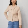 The Military Blazer Jacket In Tweed Pale Sandalwood -Anntaylor Shop 857608 019781