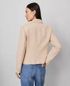 The Military Blazer Jacket In Tweed Pale Sandalwood 6 The Military Blazer Jacket In Tweed Pale Sandalwood -Anntaylor Shop 857608 019781 ALT1