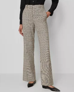 The Flare Trouser In Plaid Copper/Cream Multi -Anntaylor Shop 857651 019905 ALT1