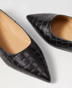 Weekend Collection Pointy Toe Croco Ballet Flat Black 5 Weekend Collection Pointy Toe Croco Ballet Flat Black -Anntaylor Shop 857703 2222 ALT1