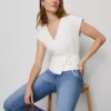 Petite Wrap Tie Waist Blouse Winter White 1 Petite Wrap Tie Waist Blouse Winter White -Anntaylor Shop 857704 9192