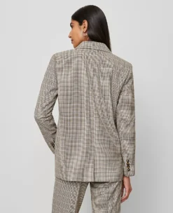 The Madison Blazer In Plaid Copper/Cream Multi 8 The Madison Blazer In Plaid Copper/Cream Multi -Anntaylor Shop 857722 019905 ALT1