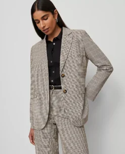 The Madison Blazer In Plaid Copper/Cream Multi 9 The Madison Blazer In Plaid Copper/Cream Multi -Anntaylor Shop 857722 019905 ALT2