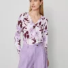 Petite Floral Mixed Media Pleat Front Top Spring Lilac C 2 Petite Floral Mixed Media Pleat Front Top Spring Lilac C -Anntaylor Shop 857734 525452