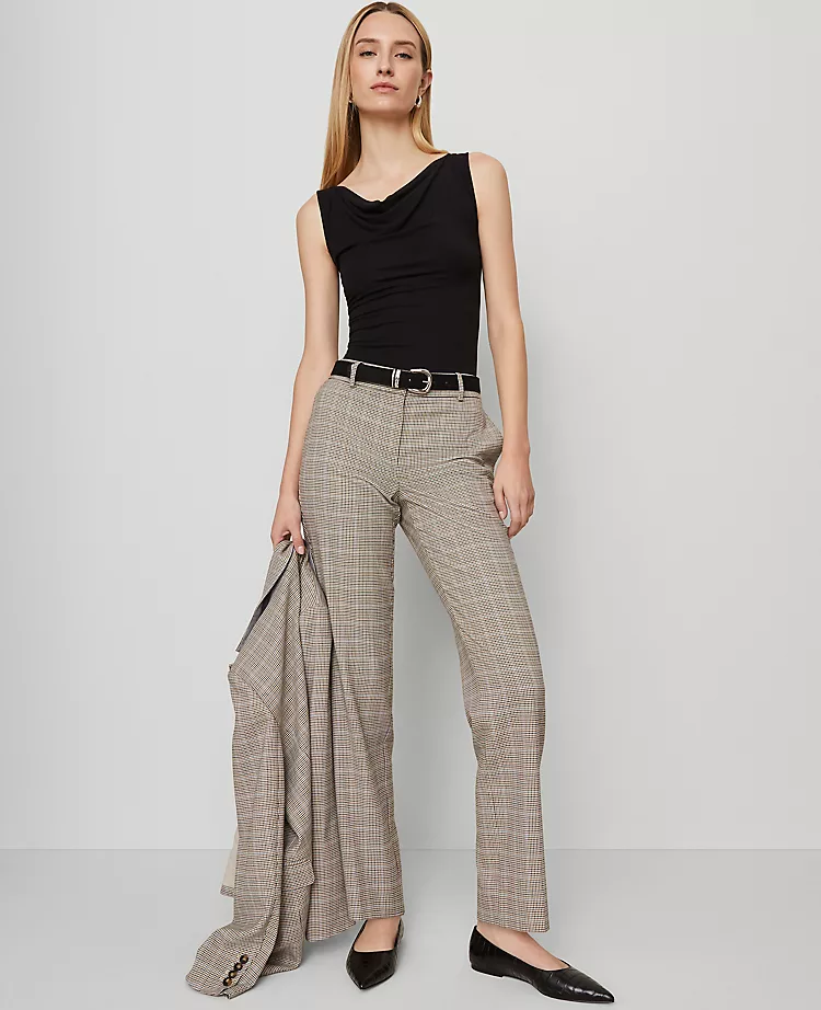 The Straight Pant In Plaid Copper/Cream Multi 3 The Straight Pant In Plaid Copper/Cream Multi