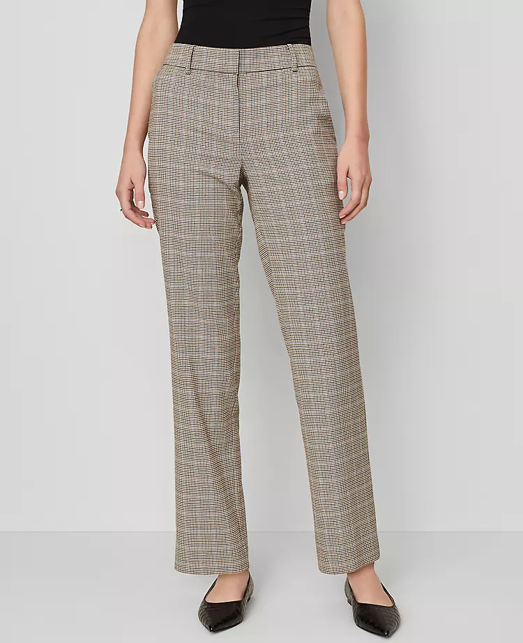 The Straight Pant In Plaid Copper/Cream Multi 4 The Straight Pant In Plaid Copper/Cream Multi - Image 2