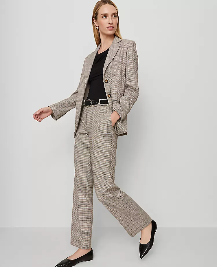 The Straight Pant In Plaid Copper/Cream Multi 6 The Straight Pant In Plaid Copper/Cream Multi - Image 4