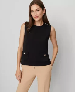 Petite Ponte Patch Pocket Top Black
