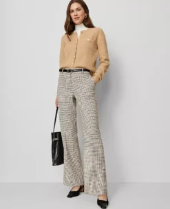 The Petite Jayne Trouser In Houndstooth Cafe Au Lait -Anntaylor Shop 857754 522581 ALT3