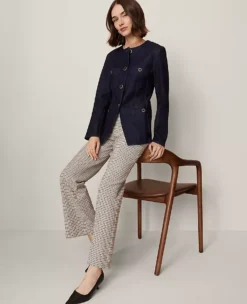 The Petite Jayne Trouser In Houndstooth Cafe Au Lait -Anntaylor Shop 857754 522581 ALT4