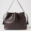 Woven Drawstring Bucket Bag Dark Chocolate -Anntaylor Shop 857809 7097