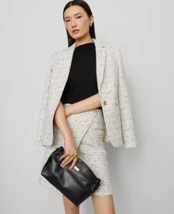 The Petite Hutton Blazer In Tweed Charcoal/White Combo 9 The Petite Hutton Blazer In Tweed Charcoal/White Combo -Anntaylor Shop 857963 018821 ALT2