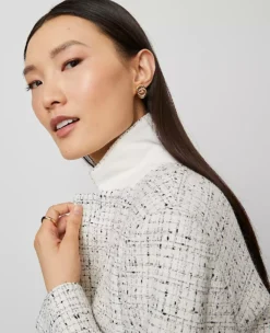 The Petite Hutton Blazer In Tweed Charcoal/White Combo 10 The Petite Hutton Blazer In Tweed Charcoal/White Combo -Anntaylor Shop 857963 018821 ALT3