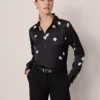 Petite Floral Satin Essential Shirt Black 1 Petite Floral Satin Essential Shirt Black -Anntaylor Shop 858422 522844