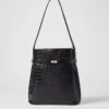Croco Belted Bucket Bag Black -Anntaylor Shop 858444 2222