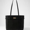 Suede Belted Tote Black 2 Suede Belted Tote Black -Anntaylor Shop 858461 2222