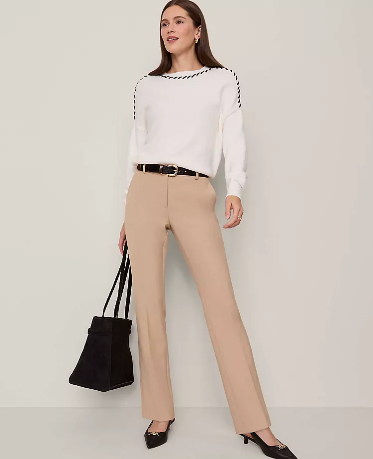 Petite Whipstitch Sweater White/Black Multi 8 Petite Whipstitch Sweater White/Black Multi - Image 6