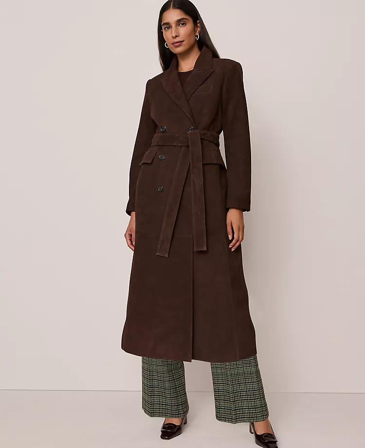 Studio Collection Suede Trench Coat Pure Chocolate 4 Studio Collection Suede Trench Coat Pure Chocolate - Image 2
