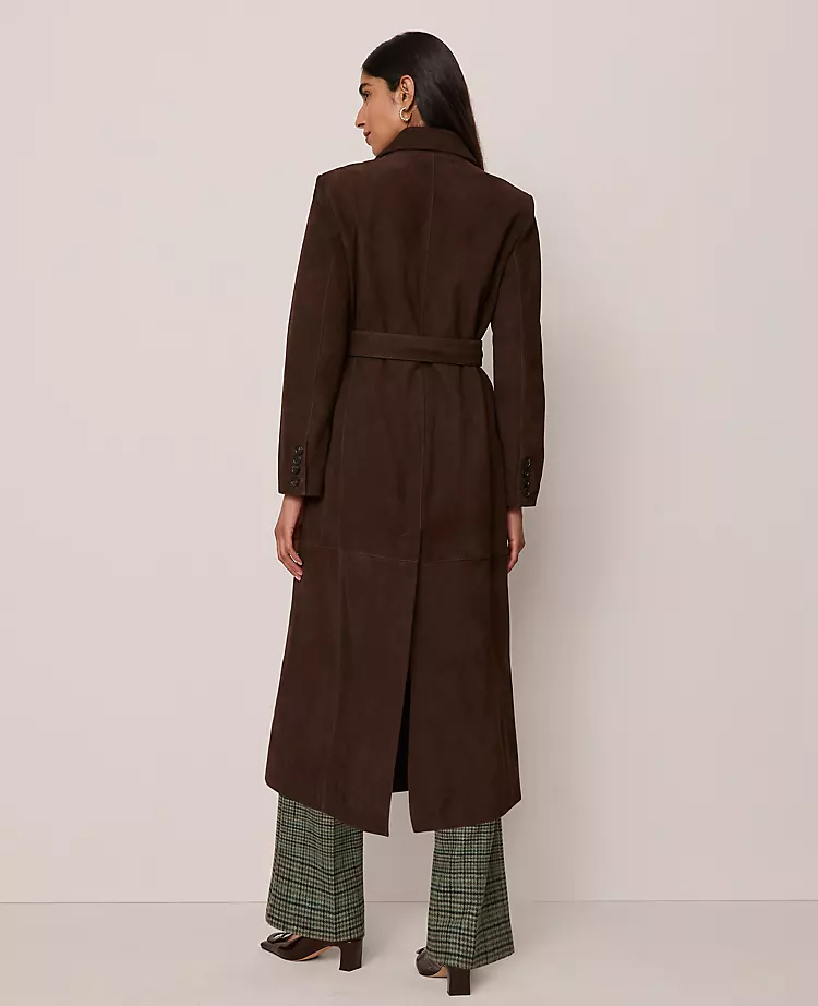 Studio Collection Suede Trench Coat Pure Chocolate 5 Studio Collection Suede Trench Coat Pure Chocolate - Image 3