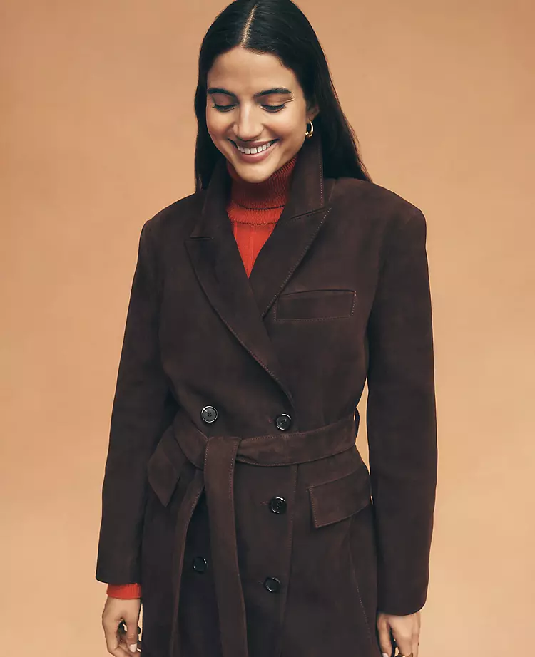 Studio Collection Suede Trench Coat Pure Chocolate 9 Studio Collection Suede Trench Coat Pure Chocolate - Image 7