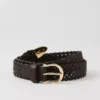 Round Buckle Braided Belt Dark Chocolate -Anntaylor Shop 858516 7097