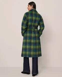 Plaid Trench Coat Bonsai Tree -Anntaylor Shop 858523 522891 ALT1