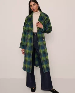 Plaid Trench Coat Bonsai Tree -Anntaylor Shop 858523 522891 ALT2