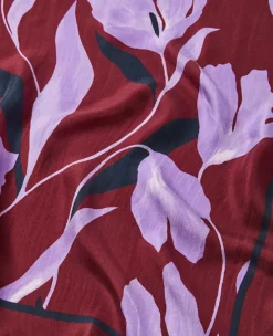 Floral Square Silk Scarf Windsor Wine -Anntaylor Shop 858541 6143 ALT1