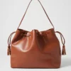 Weekend Collection Drawstring Bucket Bag Brown Toffee
