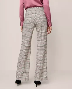 The Jayne Trouser In Plaid - Curvy Fit Pale Sandalwood -Anntaylor Shop 858564 522577 ALT1