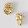 Double Link Stud Earrings Goldtone -Anntaylor Shop 858567 018627