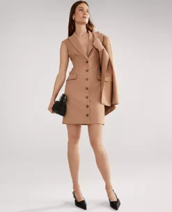 The Peak Lapel Blazer Dress Sesame -Anntaylor Shop 858576 7003 MKTG2