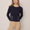 Petite Weekend Collection Denim Patch Pocket Pullover Night Sky 2 Petite Weekend Collection Denim Patch Pocket Pullover Night Sky -Anntaylor Shop 858602 1362