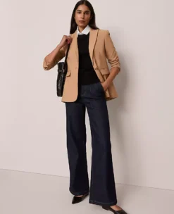 Fitted Long Blazer Sesame -Anntaylor Shop 858624 7003 ALT3